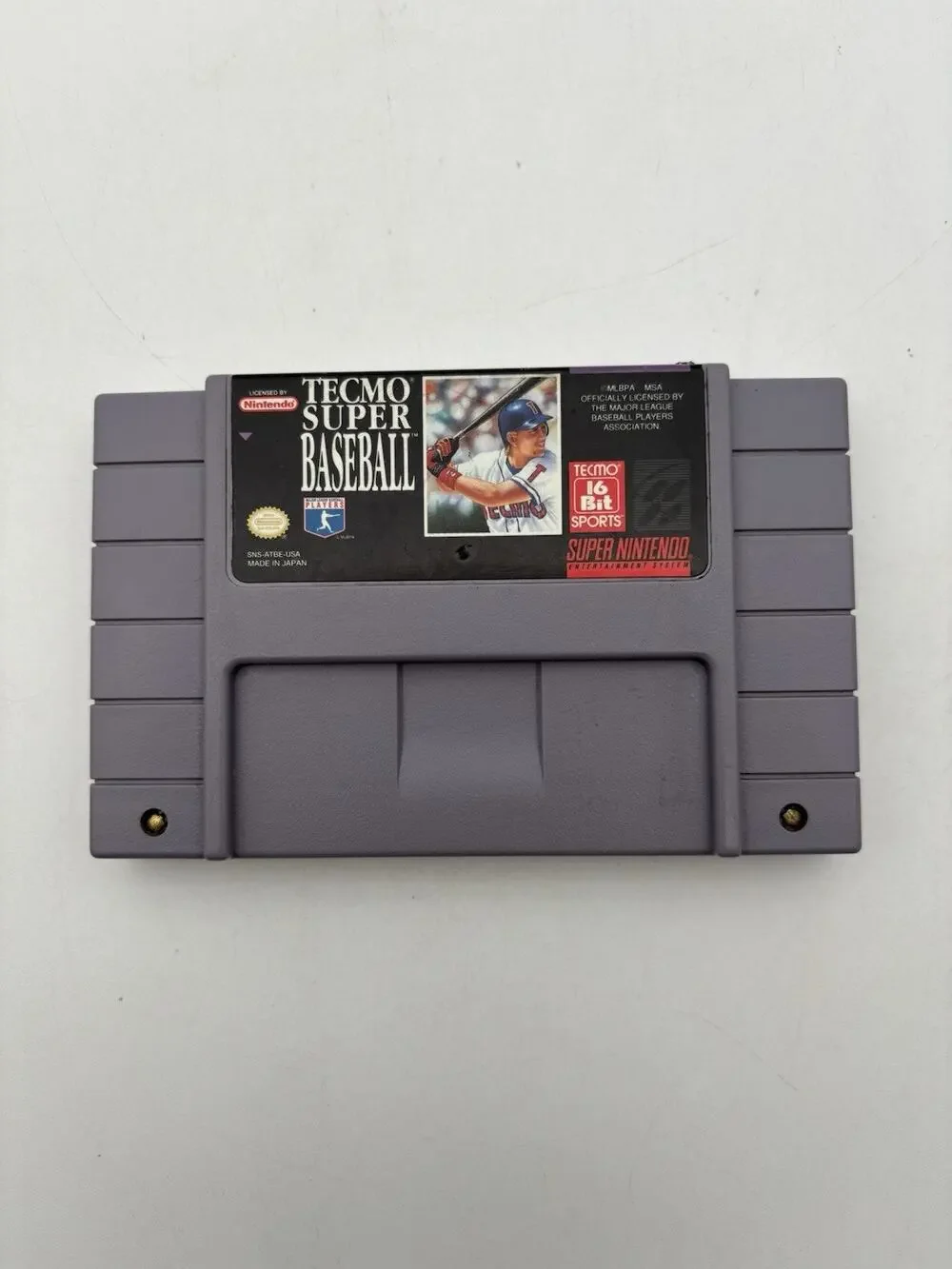 Tecmo Super Baseball – Super Nintendo SNES Game – Tested – Cartridge Only Works
